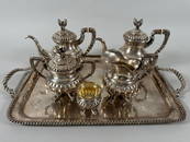 Fine European, Probably Spanish, Silver Tea Set
