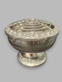 Silver Plate Flower Frog Or Posey Bowl, Circa 1900-1940