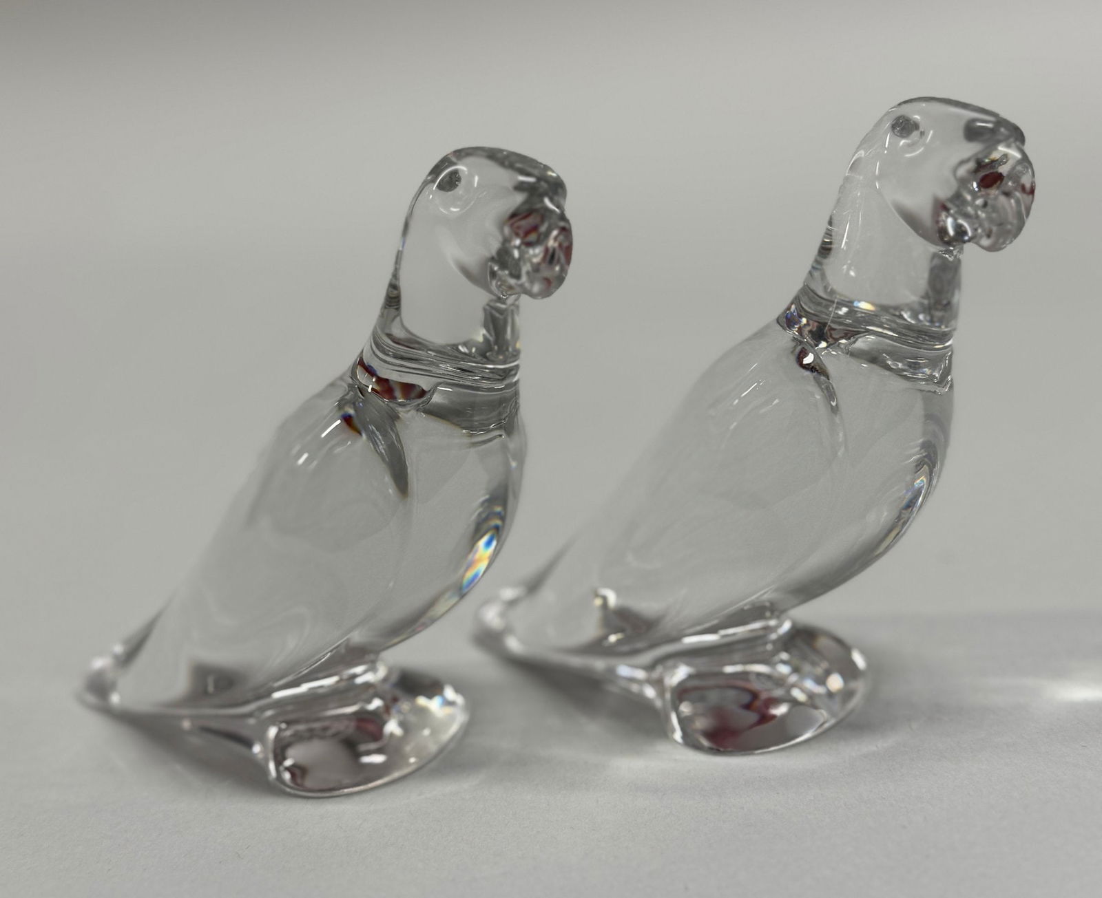 Pair Of Baccarat Crystal Parrot Figurines (1 of 5)