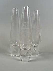 Collection Of Steuben Teardrop Controlled Bubble Crystal Bud Vases, C 1950s
