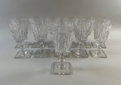 Set Of Hawkes Crystal Mallary Water Goblets (12)