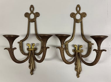 Art Deco Style Brass Wall Sconces