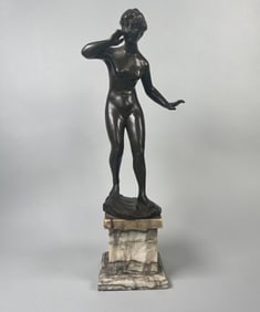 Hans Keck (German, 1875-1941) Bronze Female Nude