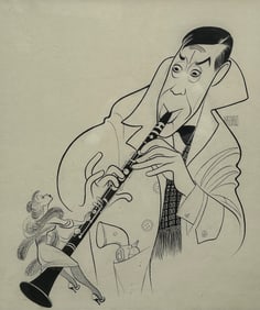 Albert Hirschfeld (American, 1903-2003), Albert Constantin As Fernadel In The Man In The Raincoat, 1