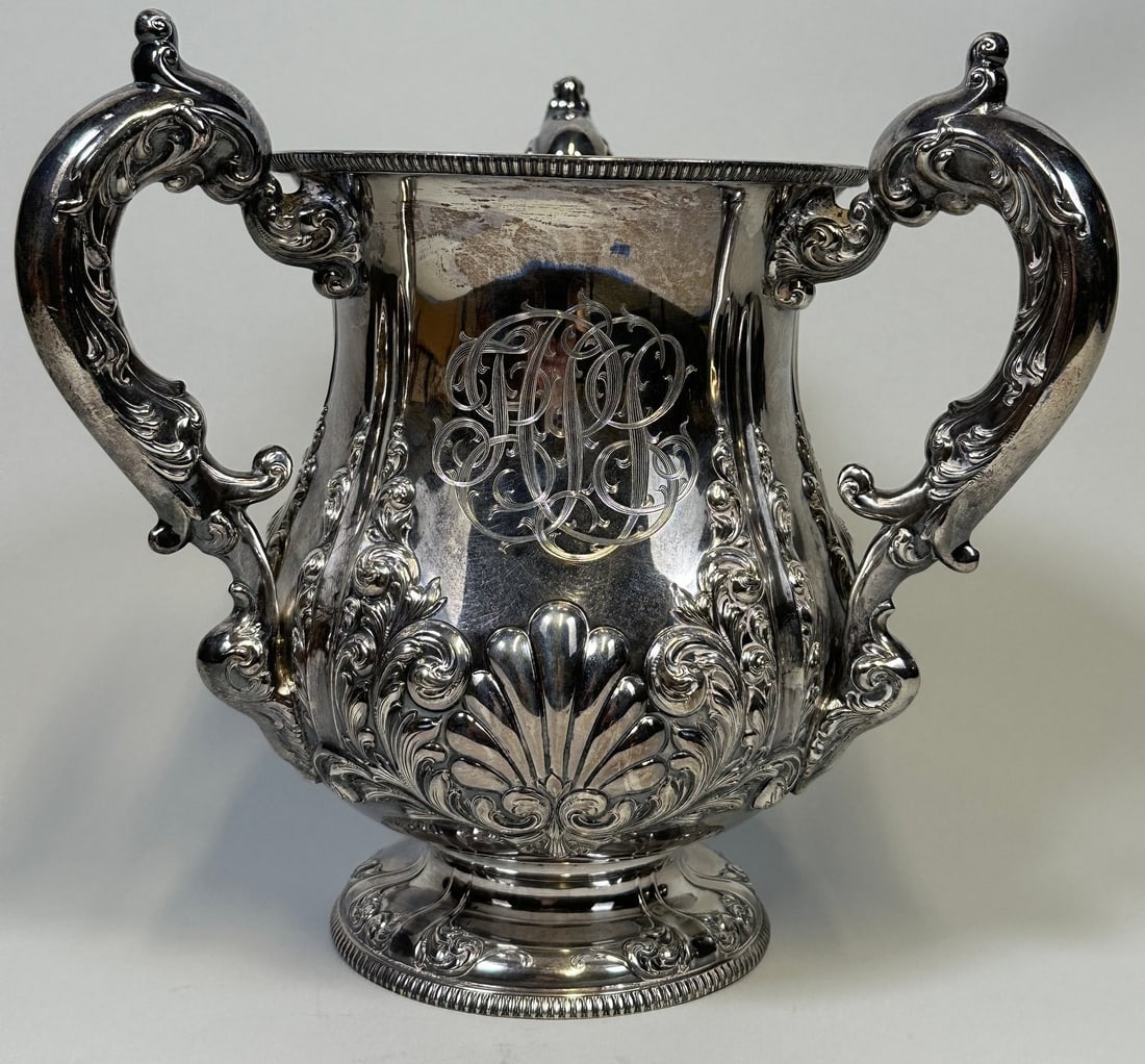 Victorian Bailey, Banks & Biddle Sterling Silver Three-handle Trophy Cup
