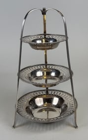 Towle Sterling Silver Pierced Three-Tier Dessert Stand