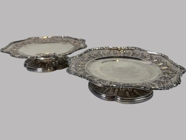 Victor Bovin, Paris Pair Of Silver Footed Salvers