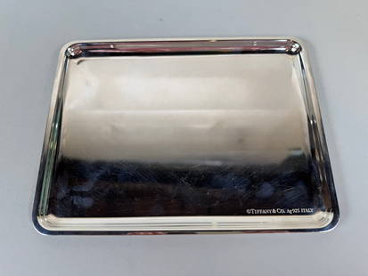 Tiffany & Co. Sterling Silver Tray: Stamped Tiffany & Co. Ag 925 ITALY H: 6 x w: 8 inches OZT: 8.64