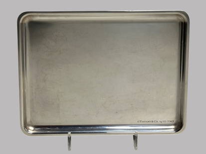 Tiffany & Co. Sterling Silver Tray: Stamped Tiffany & Co. Ag 925 ITALY H: 6 x w: 8 inches OZT: 8.64