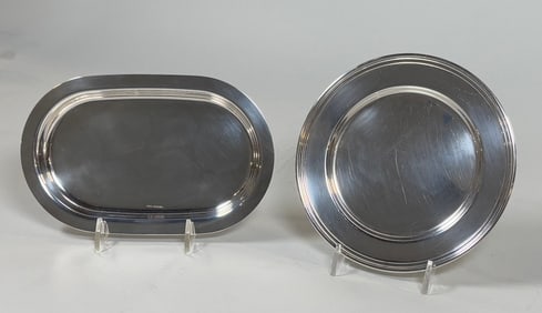 Greggio Italy Silver Plate Tray With International Sterling Silver Tray