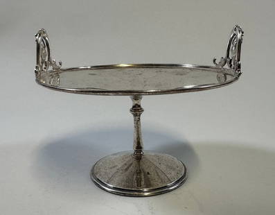 Gorham MFG Co. Sterling Silver Two Handled Tazza: Stamped and hallmarked on underside; H: 4 3/4 x dia.: 6 inches OZT: 6.4