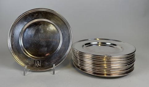 J.E. Caldwell & Co. Sterling Silver Bread & Butter Plates (15)