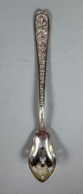 Stieff Sterling Silver Repousse Pierced Olive Spoon