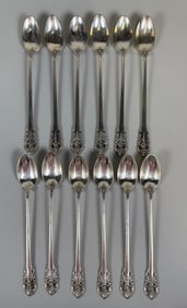Wallace Grand Baroque Sterling Silver Iced Tea Spoons (12)