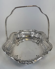 Redlich Sterling Silver Pierced Basket With Swing Handle