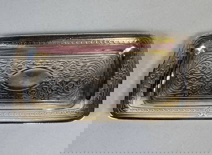 Tiffany & Co. Sterling Silver Eye Glass Tray, C. 1907-1947: Stamped on underside: Tiffany &amp; Co. / Sterling Silver / 925-1000 H: 1/2 x w: 6 1/2 x d: 3 inches OZT: 2.96