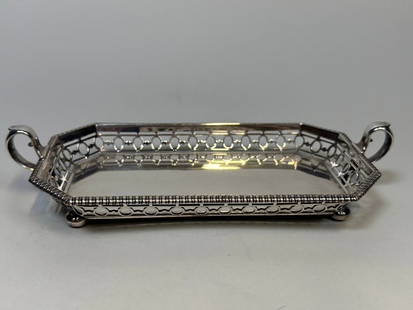 Tiffany & Co. Sterling Silver Two Handled Reticulated Tray: stamped on underside W: 9 x d: 4 inches OZT: 8.77
