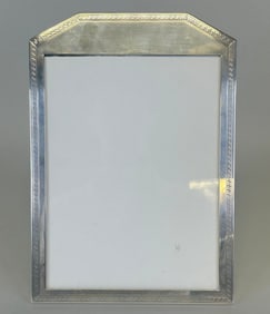 Sterling Silver 6 X 8 Photo Picture Frame, Wood Back