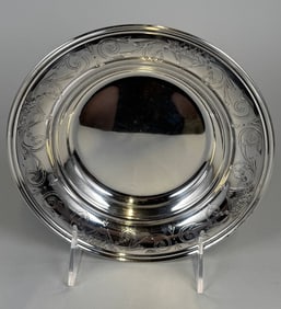 Shreve & Co San Francisco Sterling Silver Incised Wine Coaster