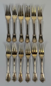 Boin Taburet (France) Gilt Silver Fish Forks