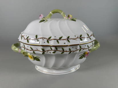 Herend Rothschild Garden With Branch Covered Oval Tureen, Lacking Stand: Marked on underside Herend Hungary/Handpainted H: 9 x w: 12 x d: 8 inches (inclusive of handles