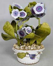 Anna Weatherly Designs Tole And Porcelain Floral Topiary
