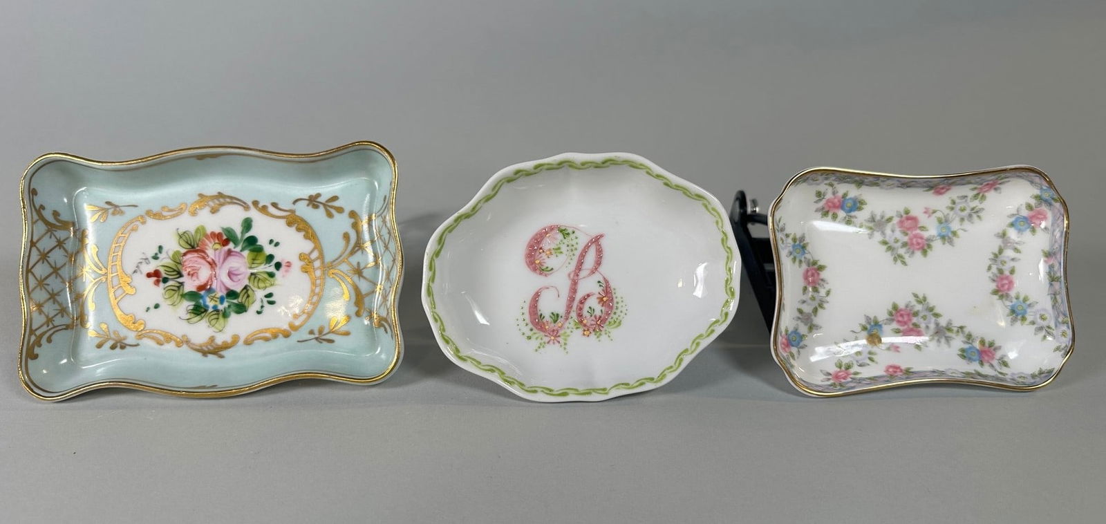Three Handpainted Porcelain Trinket Dishes (1 of 5)