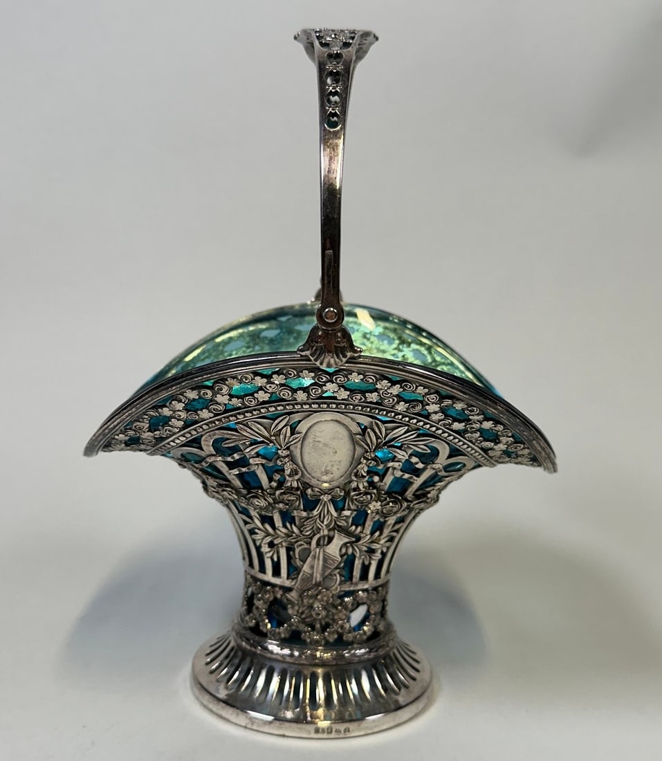 WMF Geislingen Silver Plated  Handled Basket With Glass Inset (1 of 3)