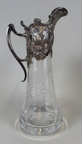 Atlatis Silver-plated And Etched Glass Claret Jug