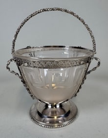 Victorian Silver Framed Glass Condiment Bowl