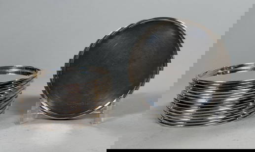 Christofle Coaster Set (6): Dia.: 3 1/2 inches