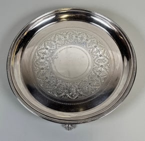 JD & S English Silverplate Footed Tray