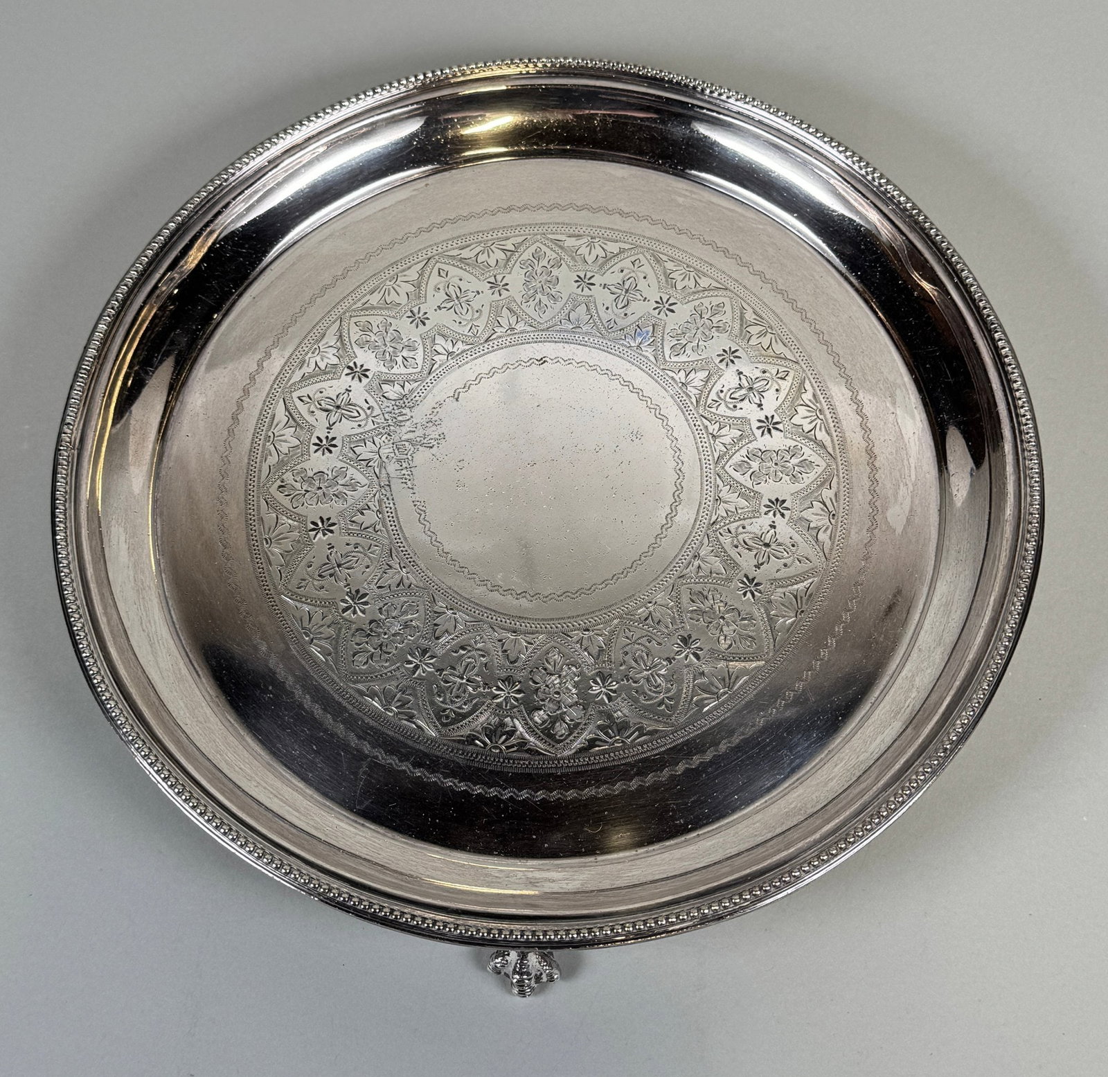 JD & S English Silverplate Footed Tray (1 of 5)