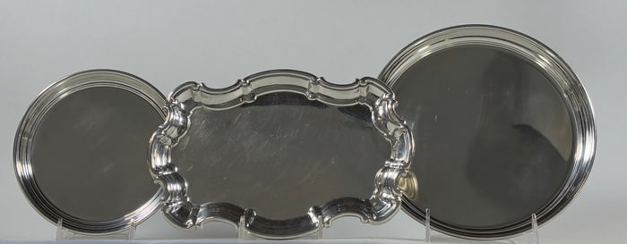 Group Of Small Pewter Trays (3)