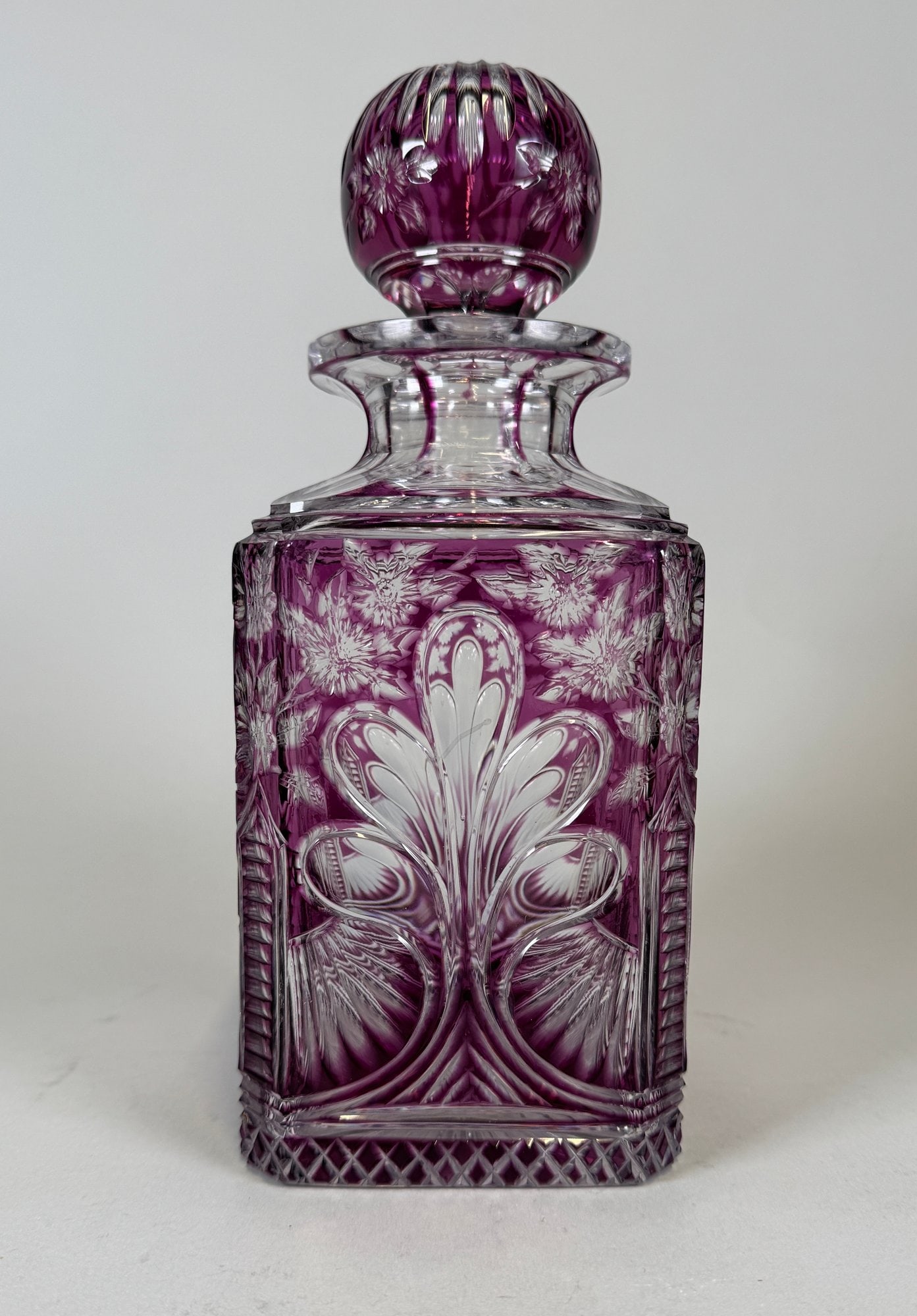 Bohemian Amethyst Glass Decanter (1 of 6)