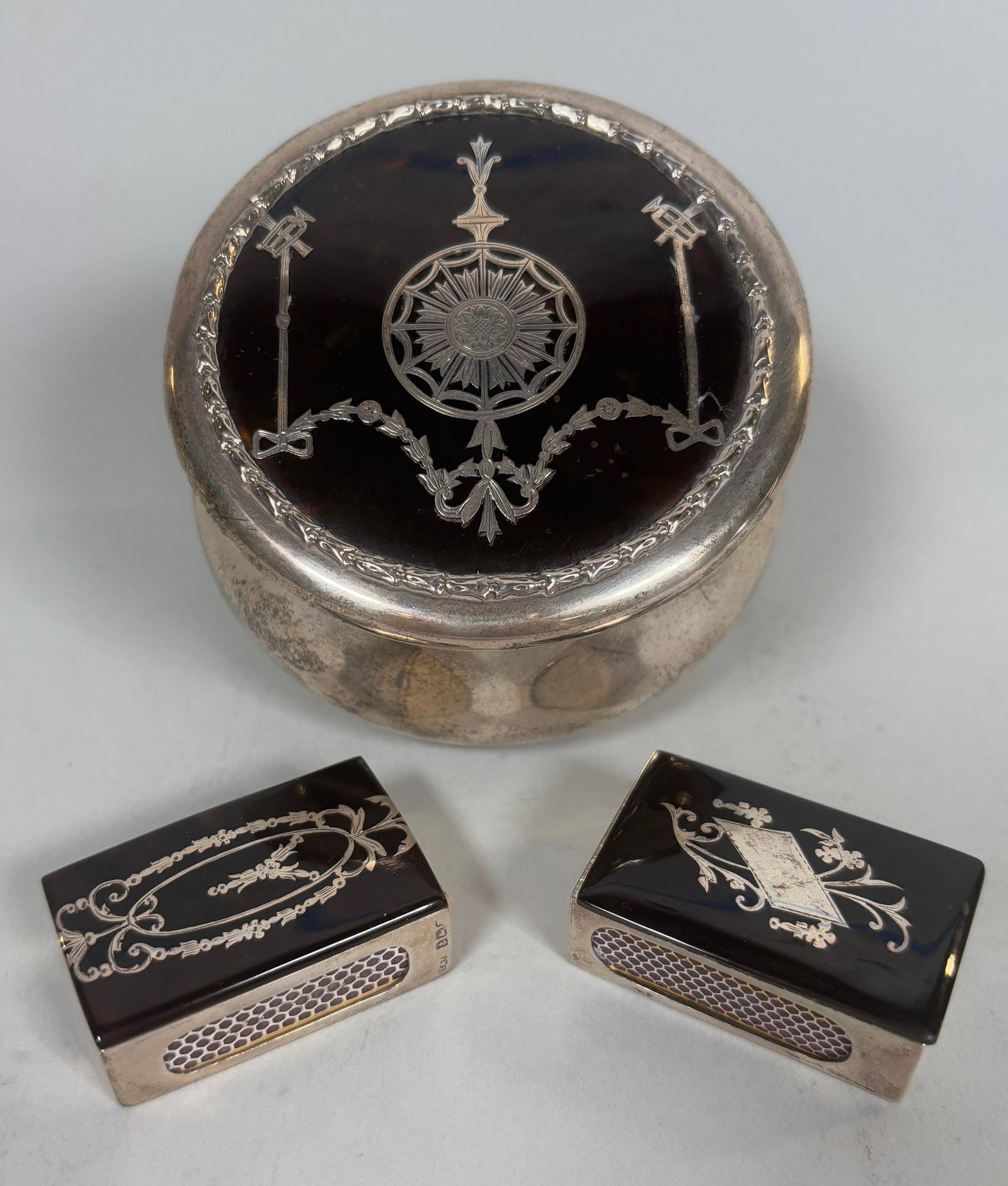 Collection Of Sterling Silver Pique Boxes, 19th Century (1 of 4)