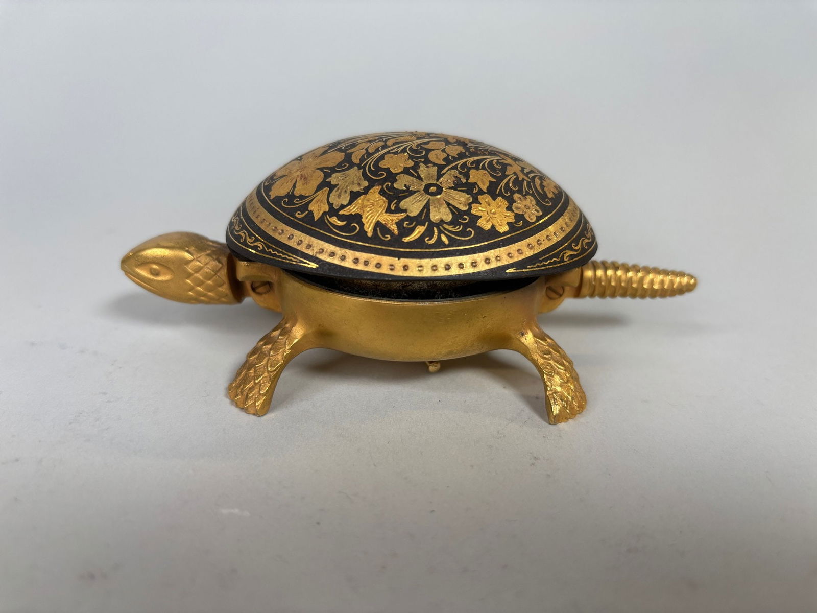 Spanish BOJ Eibar Demascene Turtle Form Desk Bell (1 of 2)