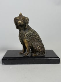 Bronze Model Of A Seated Dog (Spaniel) Table Bell