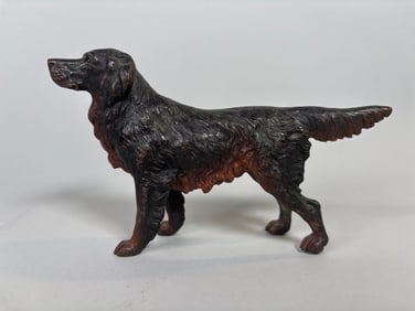 Painted Bronze Retriever Dog Miniature Figurine