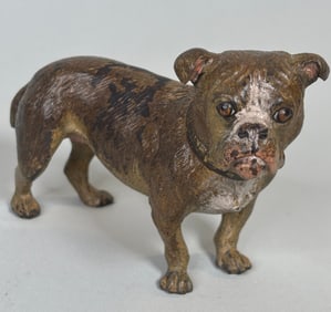 Vienna Cold Painted Bronze Bulldog Figurine