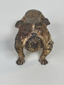 Cold Painted Bronze Bulldog Figurine
