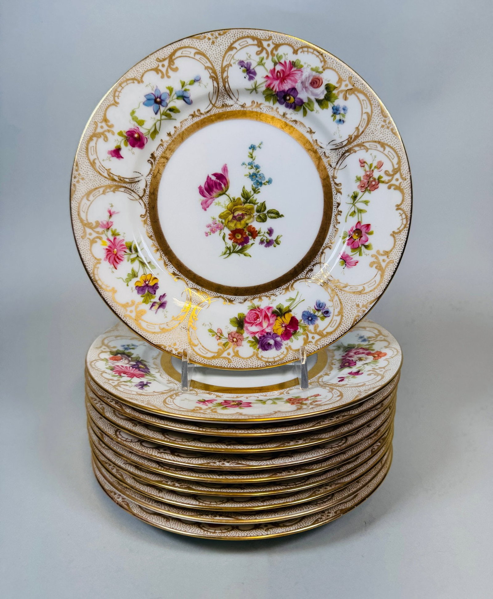 Set Of Ten Limoges Dessert Plates, Retailed By William Guerin & Co (1 of 7)