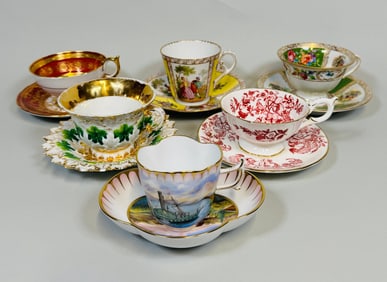 Collection Of Porcelain Teacups And Saucers (6 Sets)