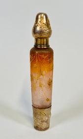 Art Nouveau Gilt-Silver-Mounted Cameo Glass Perfume Flask , C 1895