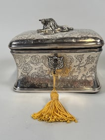 Silverplate Tea Caddy With Key