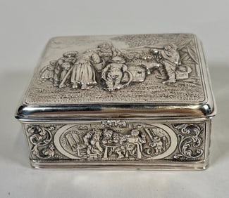 Dutch Silver Wood-Lined Cigarette Box