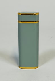 Cartier 18k Gold Plated Gray Enamel Cigarette Lighter