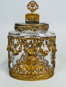 Baccarat Style Ormolu Mounted Glass Perfume Bottle