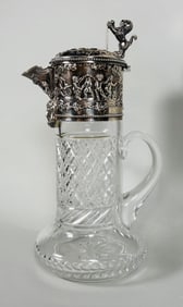 Continental Sterling Silver Mounted Claret Jug, C. 1920
