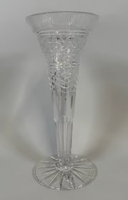 William Yeoward Florian Cut Crystal Trumpet Flower Vase